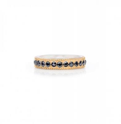 Hematite Pavé Stacking Band - Gold